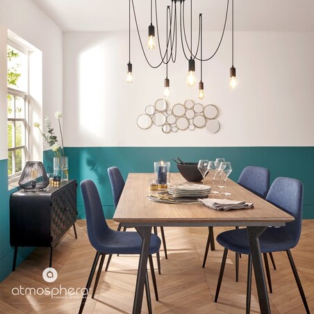 Lampa wisząca UDELL na 6 żarówek dekoracyjnych, metalowa