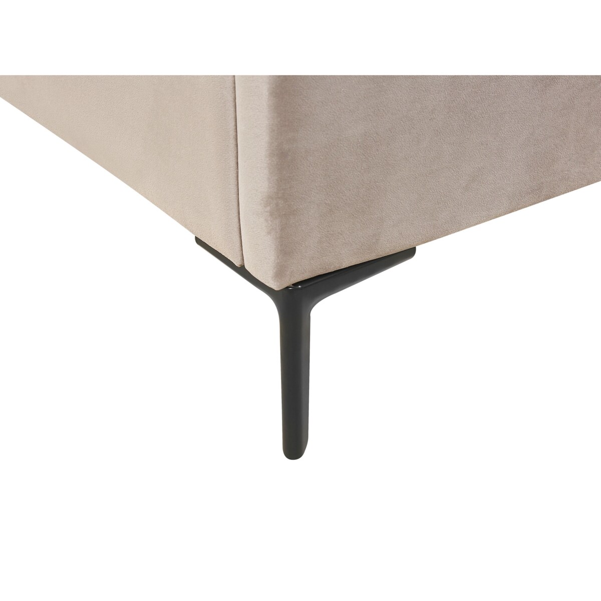 Łóżko z pojemnikiem welurowe 160 x 200 cm beżowoszare SEZANNE