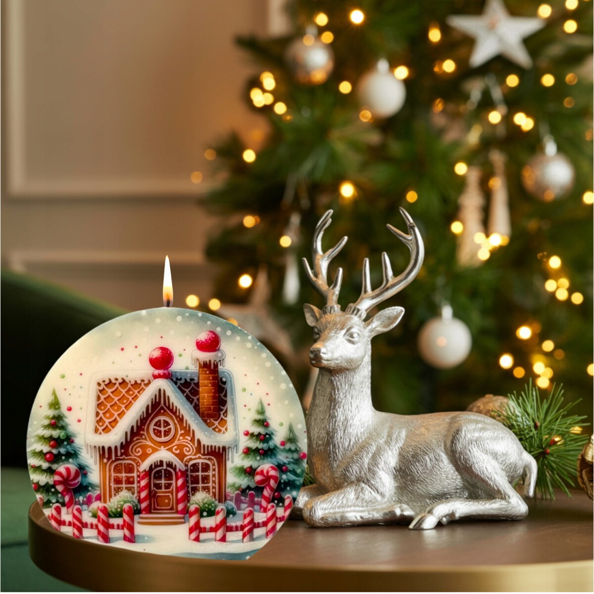 Prezent na Święta Świeca Piernikowy Domek Świeczka Sojowa Dekoracyjna EKO