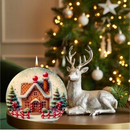 Prezent na Święta Świeca Piernikowy Domek Świeczka Sojowa Dekoracyjna EKO