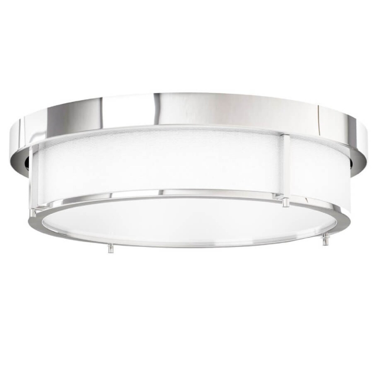 Okrągła lampa sufitowa Romi plafon abażurowy chrom biały