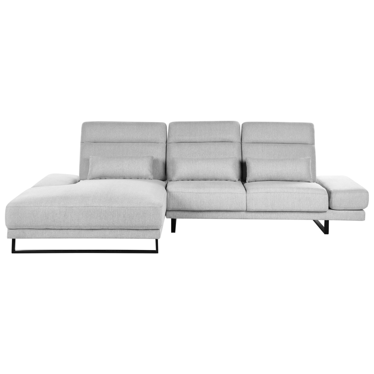 Narożnik IKAST Jasnoszary dla 4 osób Prawostronny