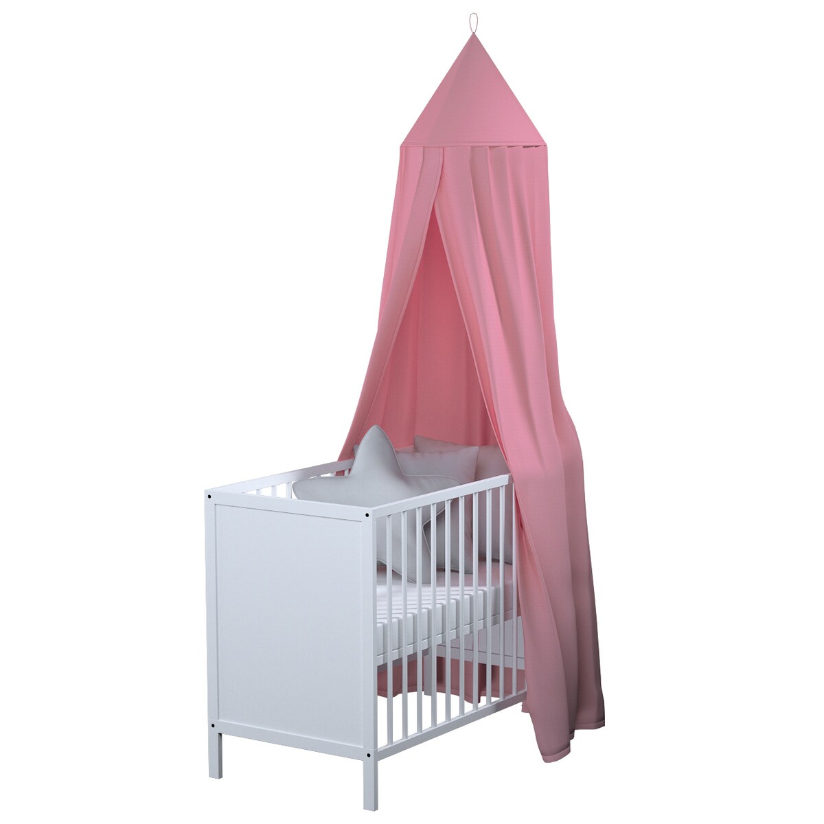 Baldachim do łóżeczka, brudny róż, fi 50cmx230cm, Happiness