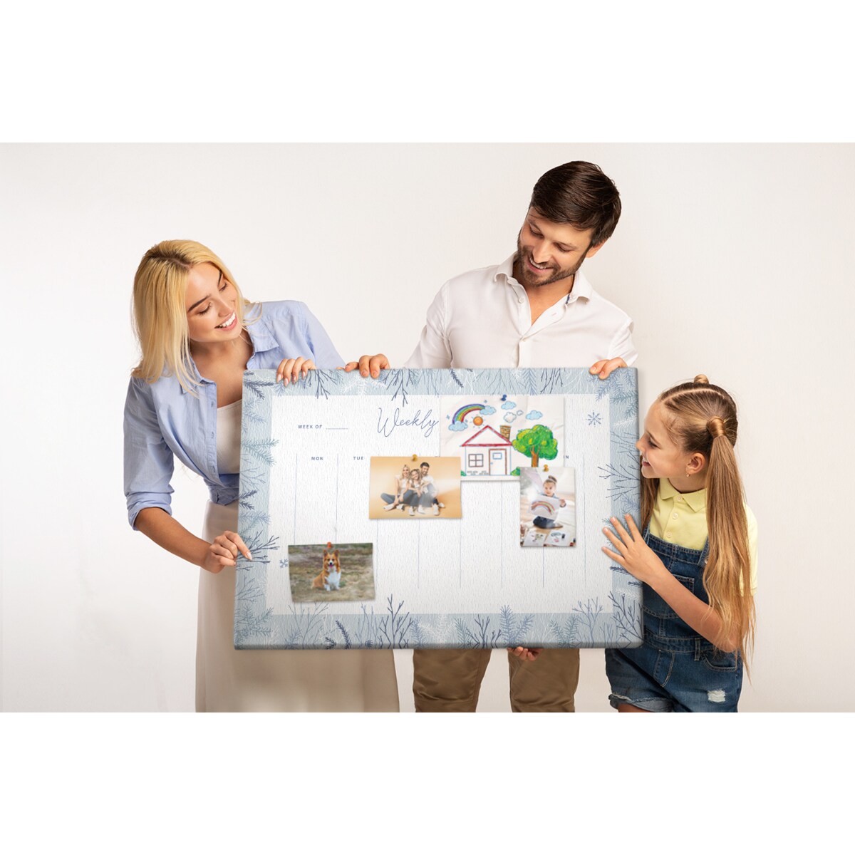 Tablica korkowa Planer tygodniowy 100x70cm - drewniane pinezki