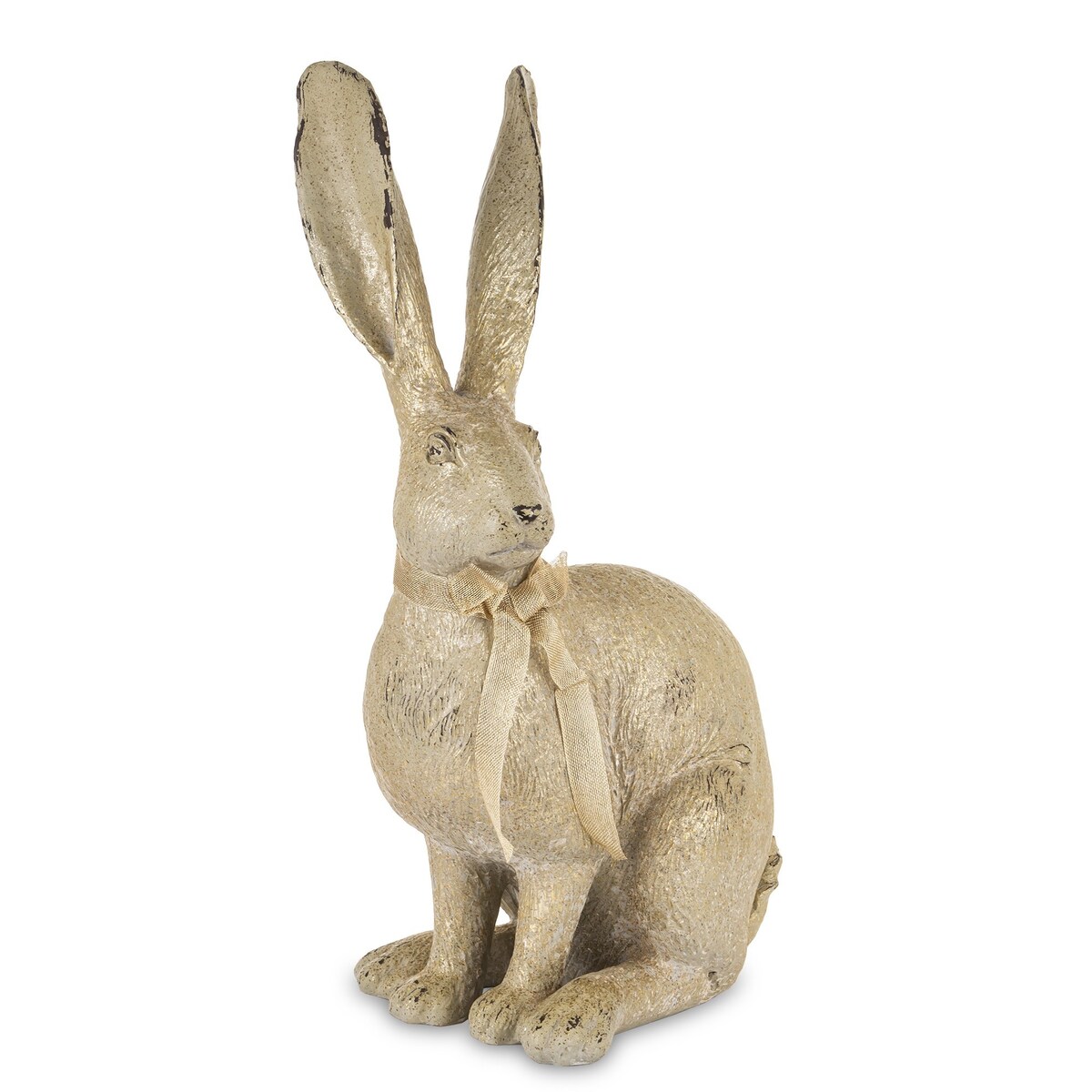 Dekoracja - siedzący zając 59x14x15 cm HARE ze wstążeczką