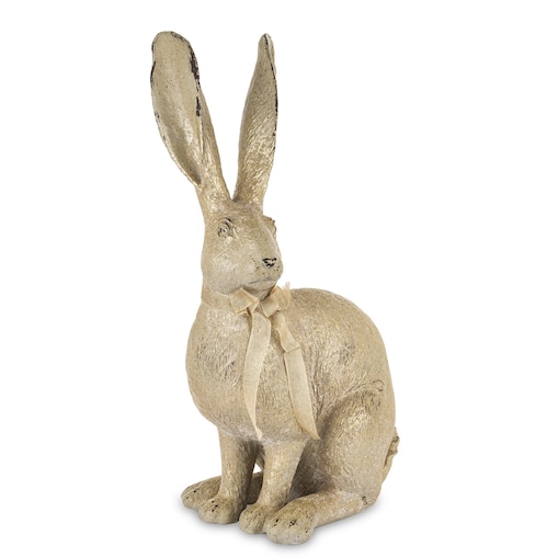 Dekoracja - siedzący zając 59x14x15 cm HARE ze wstążeczką
