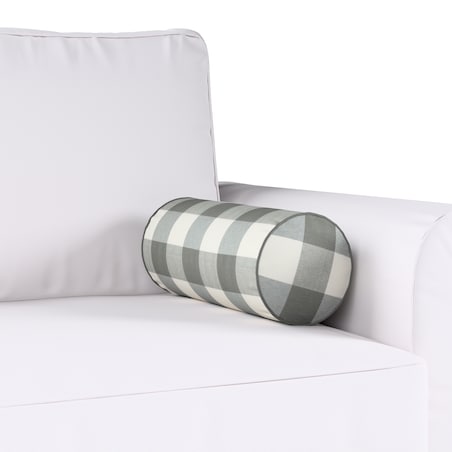 Poduszka wałek prosty, szaro-biała krata (5,5x5,5cm), Ø16 x 40 cm, Quadro
