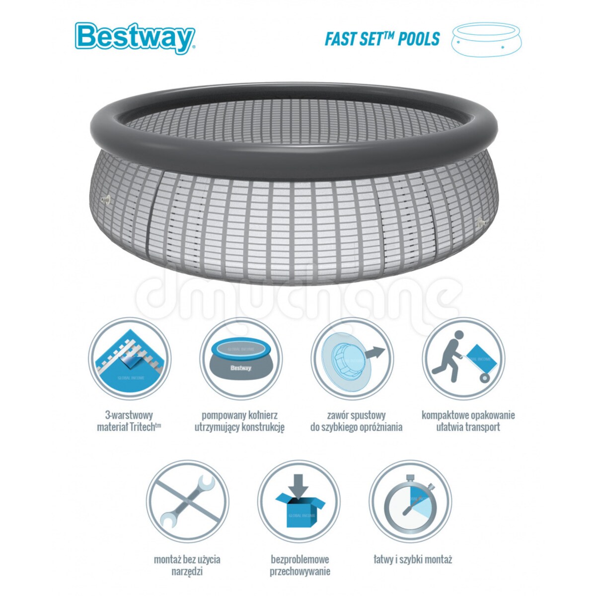 Basen ogrodowy rozporowy 396x84 cm 1w1 BESTWAY