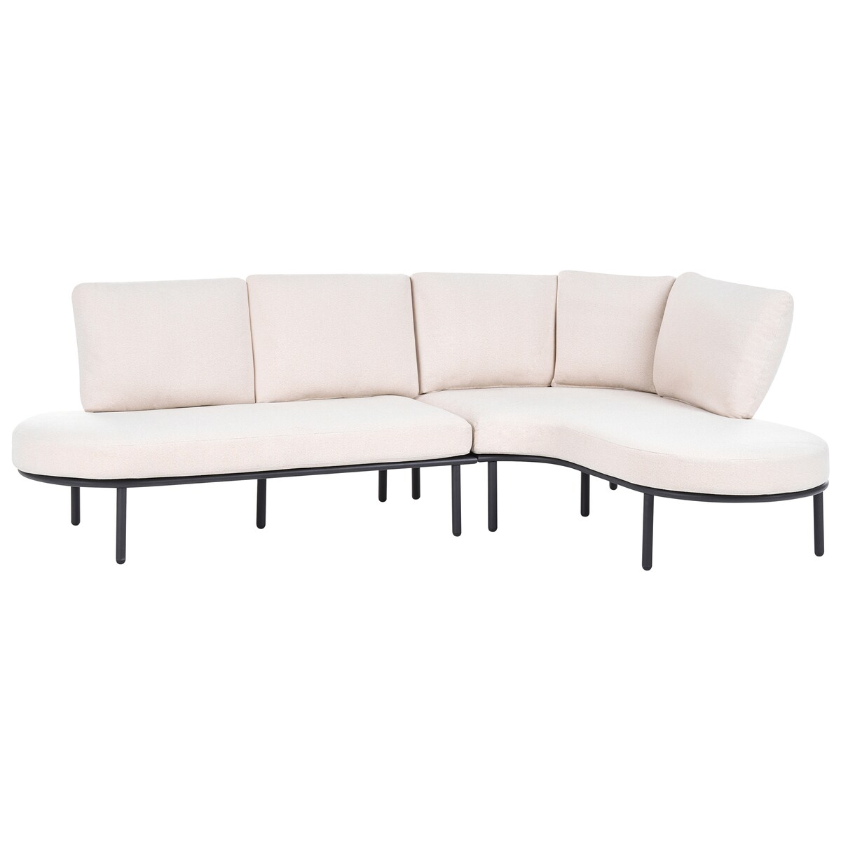 Sofa ogrodowa ze stolikiem dla 4 osób POLLINA Metal Czarny