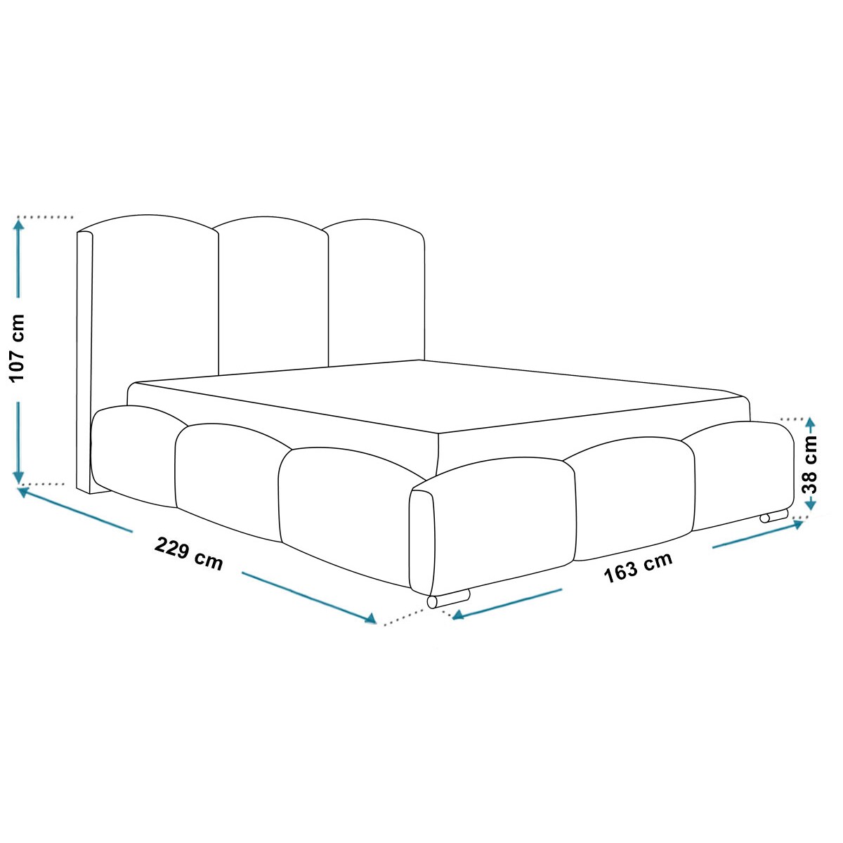 Łóżko do sypialni z pojemnikiem na pościel 140x200 BEN 14- szare