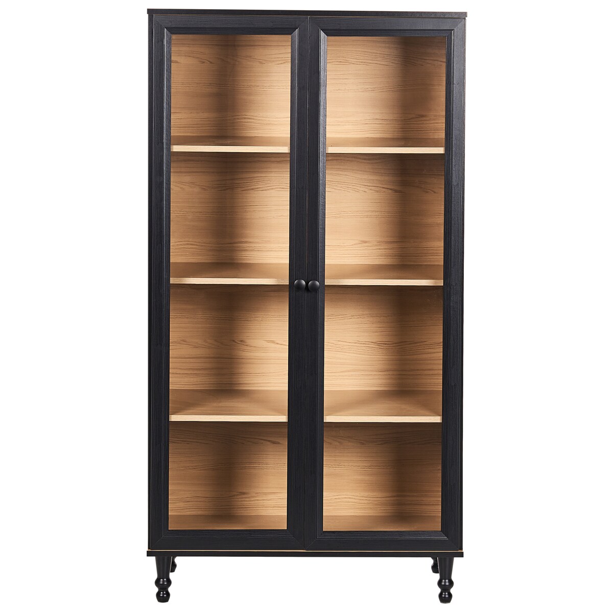 Witryna ze szklaną gablotą TINGLEDALE 80 cm Czarny