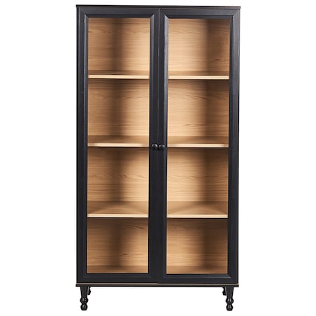 Witryna ze szklaną gablotą TINGLEDALE 80 cm Czarny