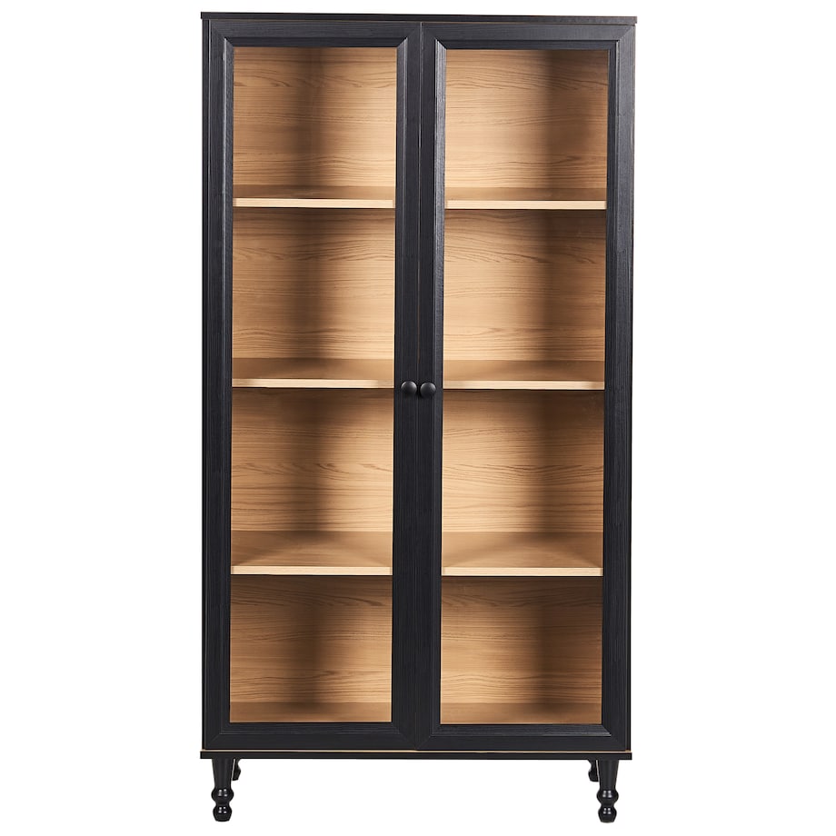Witryna ze szklaną gablotą TINGLEDALE 80 cm Czarny
