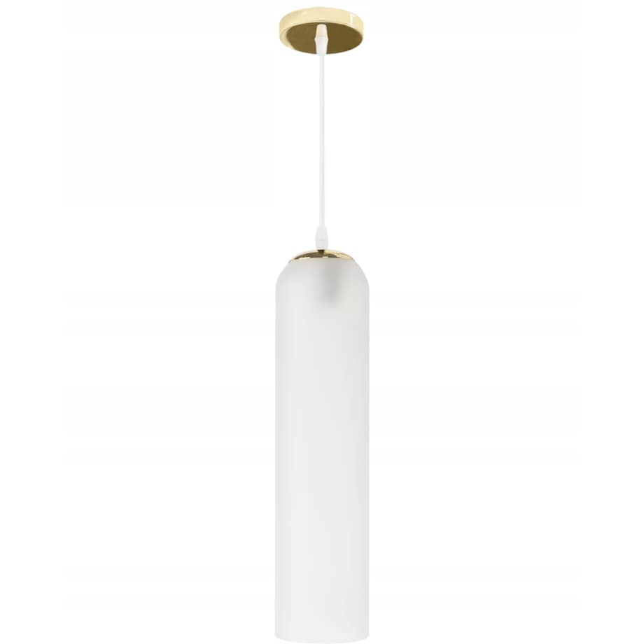 Lampa Sufitowa Wisząca Szklana Glamour White Gold