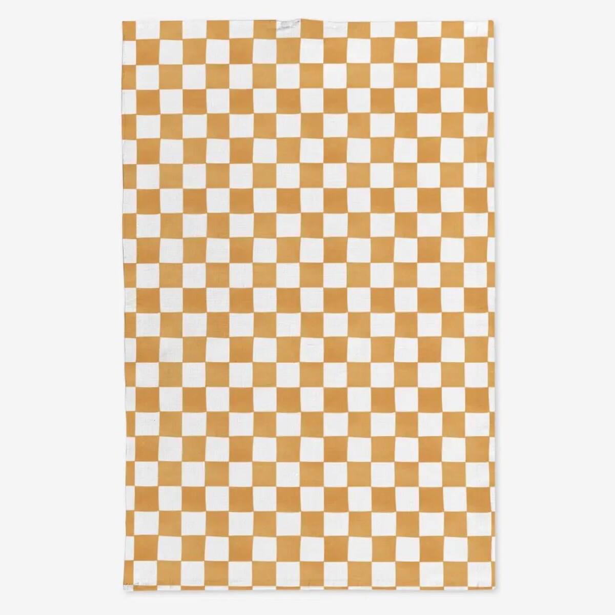 Lniany ręcznik kuchenny - pomarańczowa krata