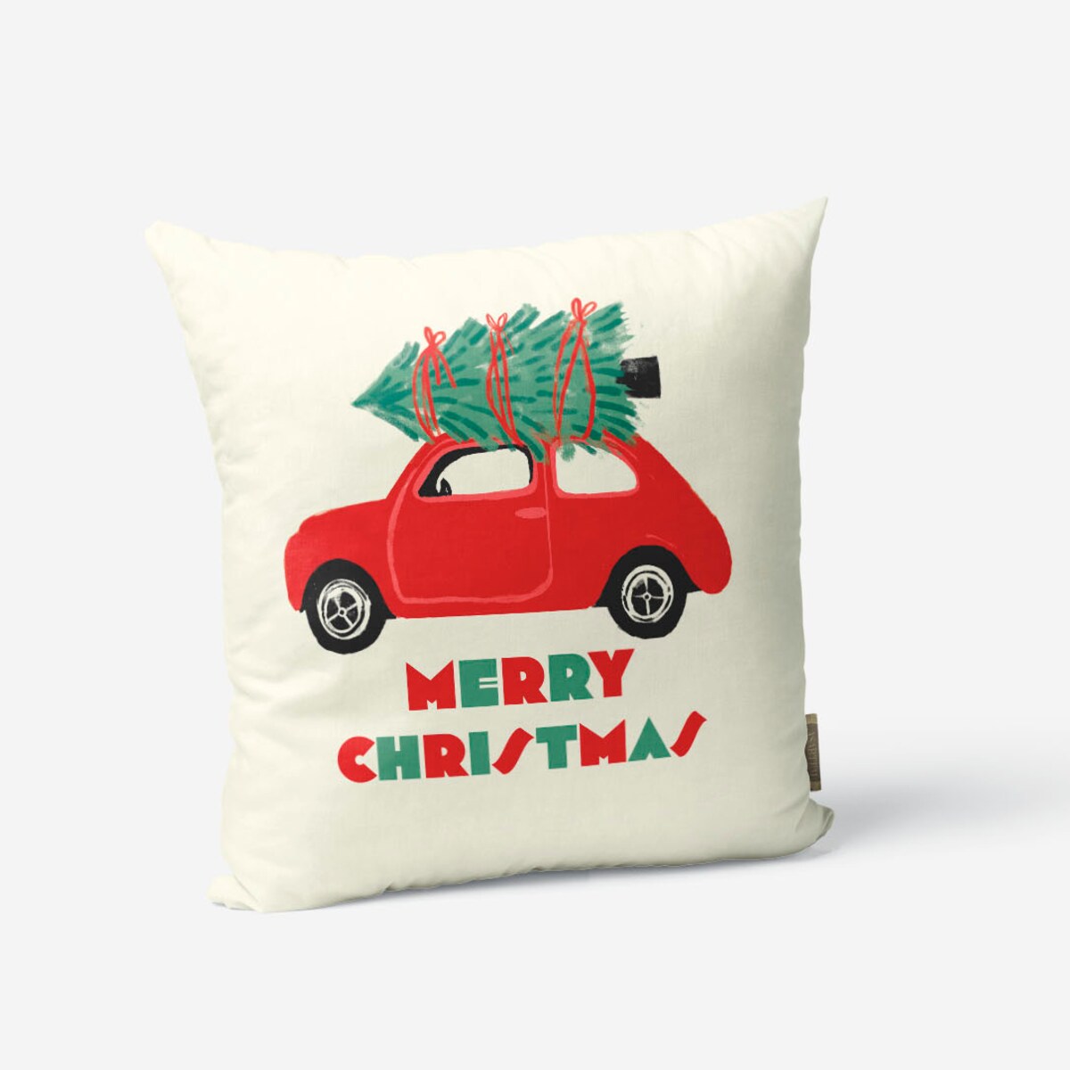Poduszka świąteczna - Samochód Merry Christmas 45x45 cm