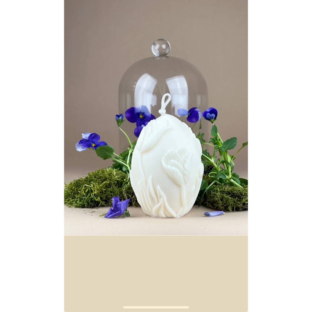 Świeca sojowa ozdobna Pisanka w tulipany