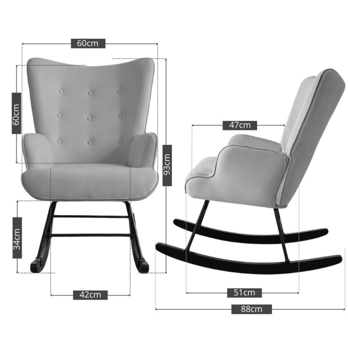 Fotel bujany tapicerowany welur wygodny wypoczynkowy uszak salon szary