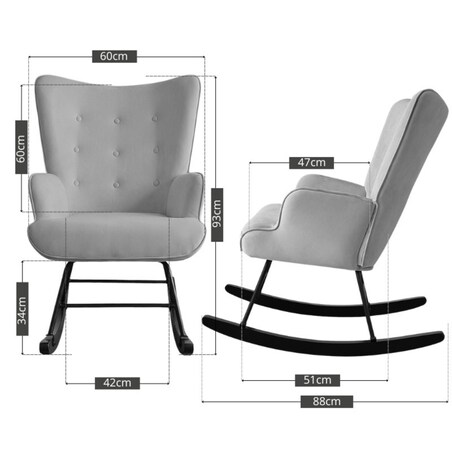 Fotel bujany tapicerowany welur wygodny wypoczynkowy uszak salon szary