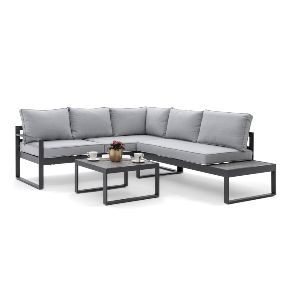 MEBLE OGRODOWE ALUMINIOWE NAROŻNIK NICEA SZARA PRAWA