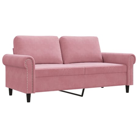vidaXL Sofa 2-osobowa, różowy, 140 cm, tapicerowana aksamitem