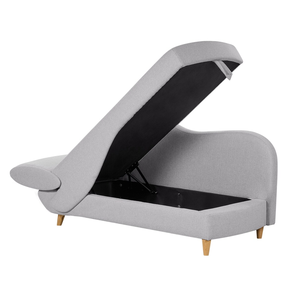 Szezlong z pojemnikiem lewostronny jasnoszary MERI II