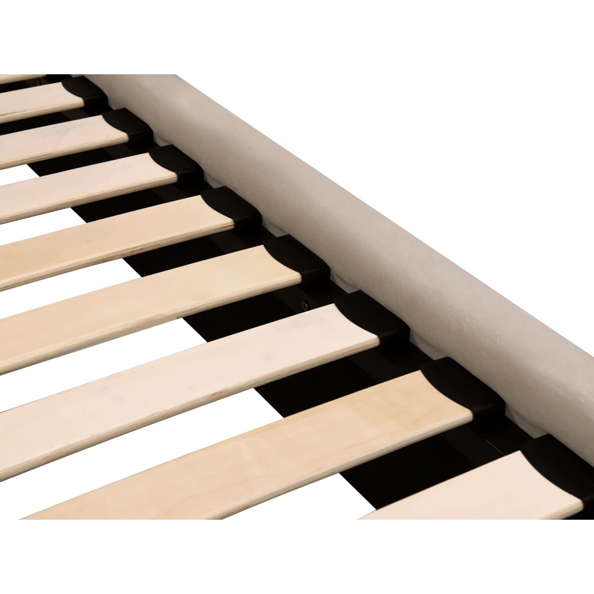 Łóżko welurowe 140 x 200 cm beżowoszare BRIN