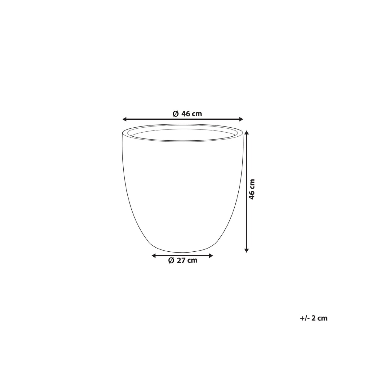 Doniczka KANNIA Ceramika 46 cm Jasnoszary