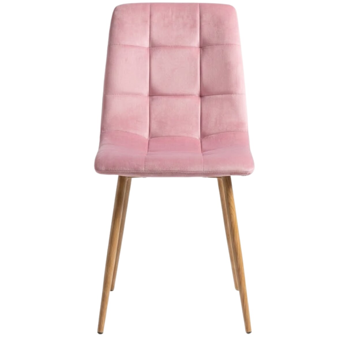 Krzesło tapicerowane do salonu welurowe pikowane różowe
