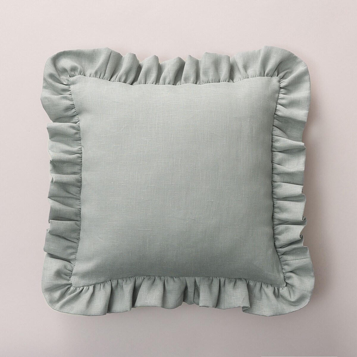 Poszewka Paula z falbaną 45x45 jasny szary