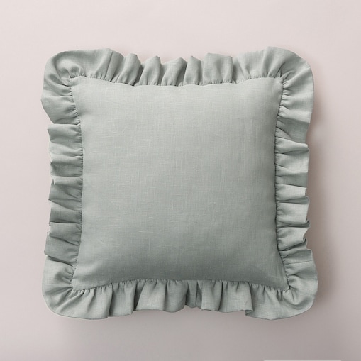 Poszewka Paula z falbaną 45x45 jasny szary