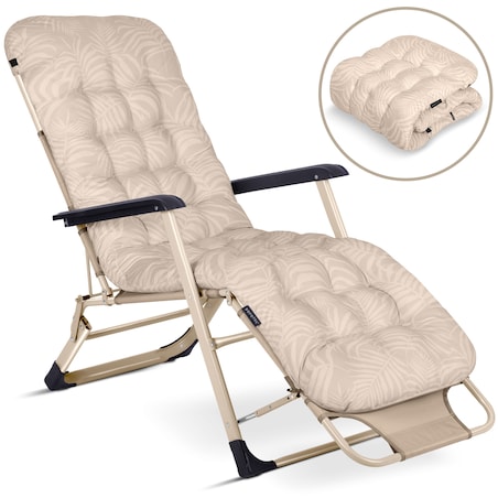 Leżak ogrodowy grawitacyjny z poduszką Sofotel składany fotel na taras balkon 2 szt.