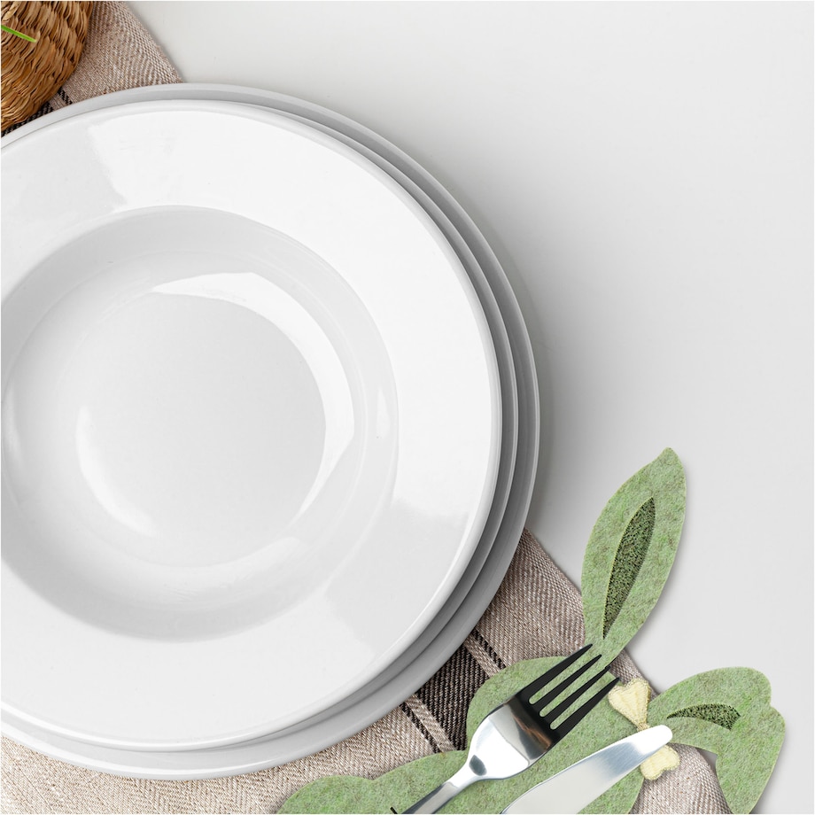 Kieszonka Etui Na Sztućce Wielkanocna Zajączek Filcowa Dekoracyjna Ozdobna Zielona