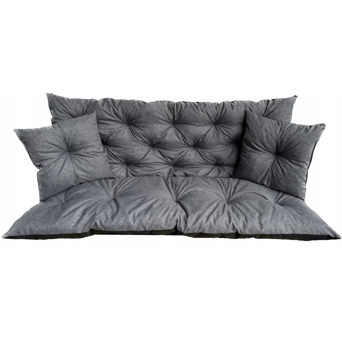 Poduszka Ogrodowa Zestaw 180X60X50 Ekolen Na Ławkę Huśtawkę Taras Dekoracyjny Szara