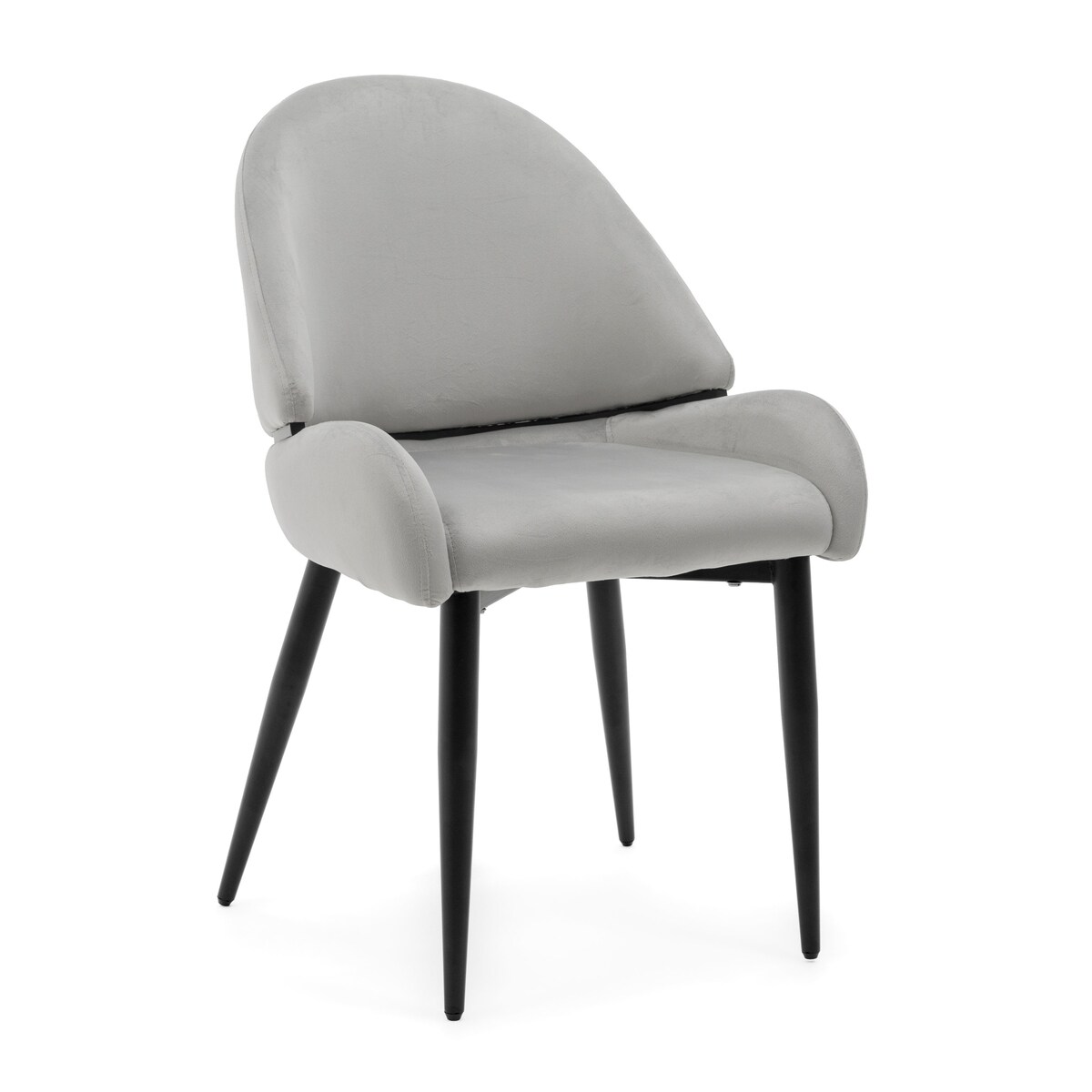 Krzesło tapicerowane welurowe do salonu BERGAMO jasnoszare