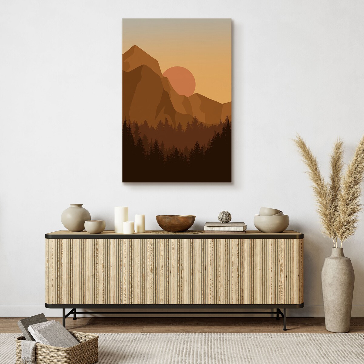 Obraz Krajobraz Boho Zachód Słońca Skały 30x40cm