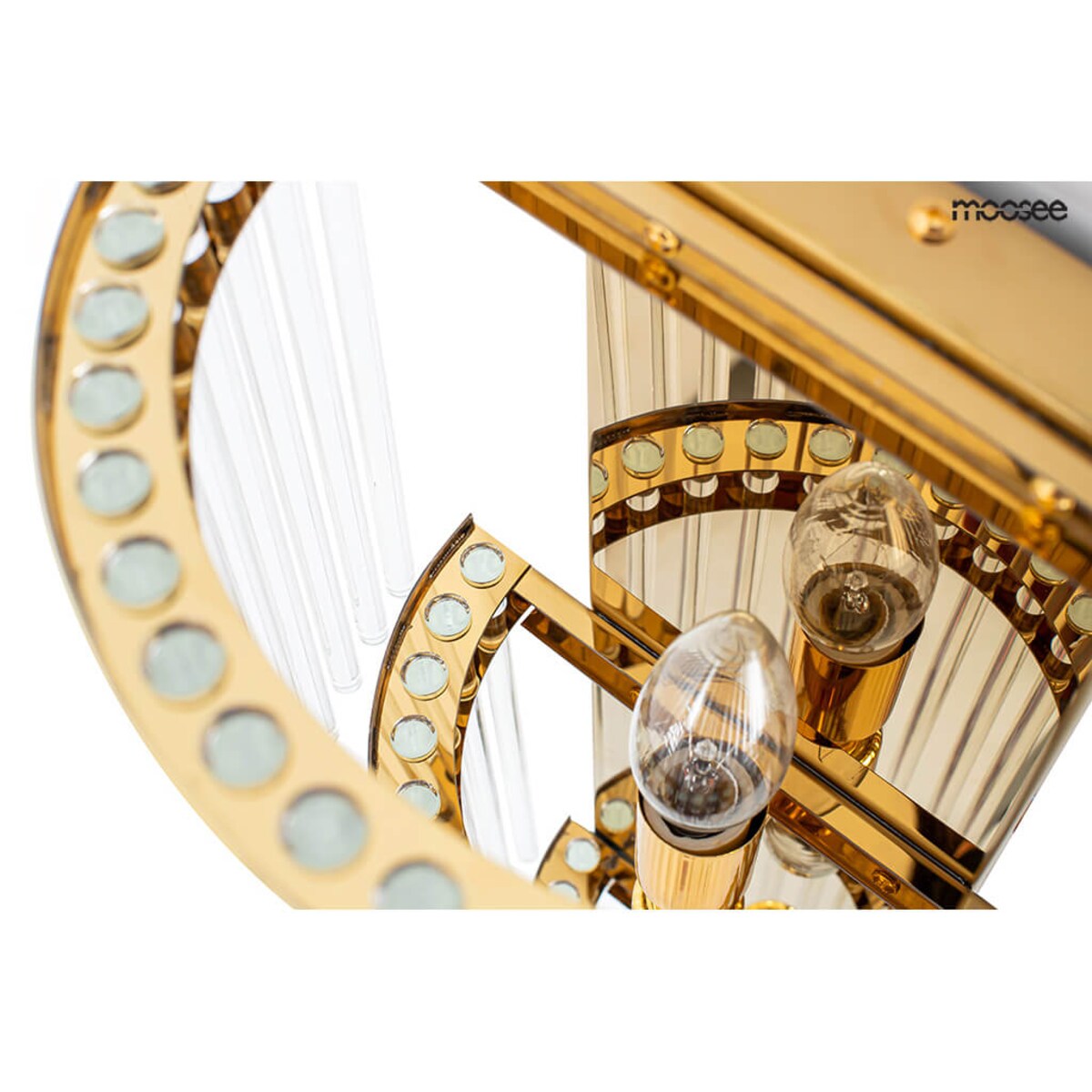 Lampa ścienna glamour Estro MSE010100266 Moosee szklana przezroczysta złota