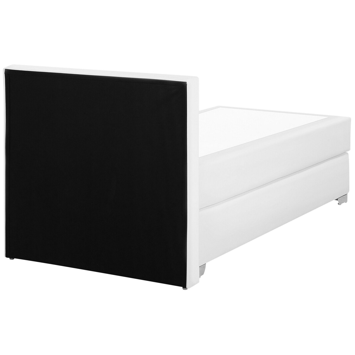 Łóżko kontynentalne ekoskóra 90 x 200 cm białe PRESIDENT