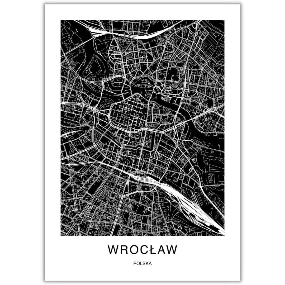 plakat wrocław mapa 21x30 cm