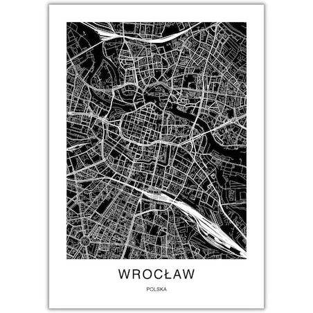 plakat wrocław mapa 21x30 cm