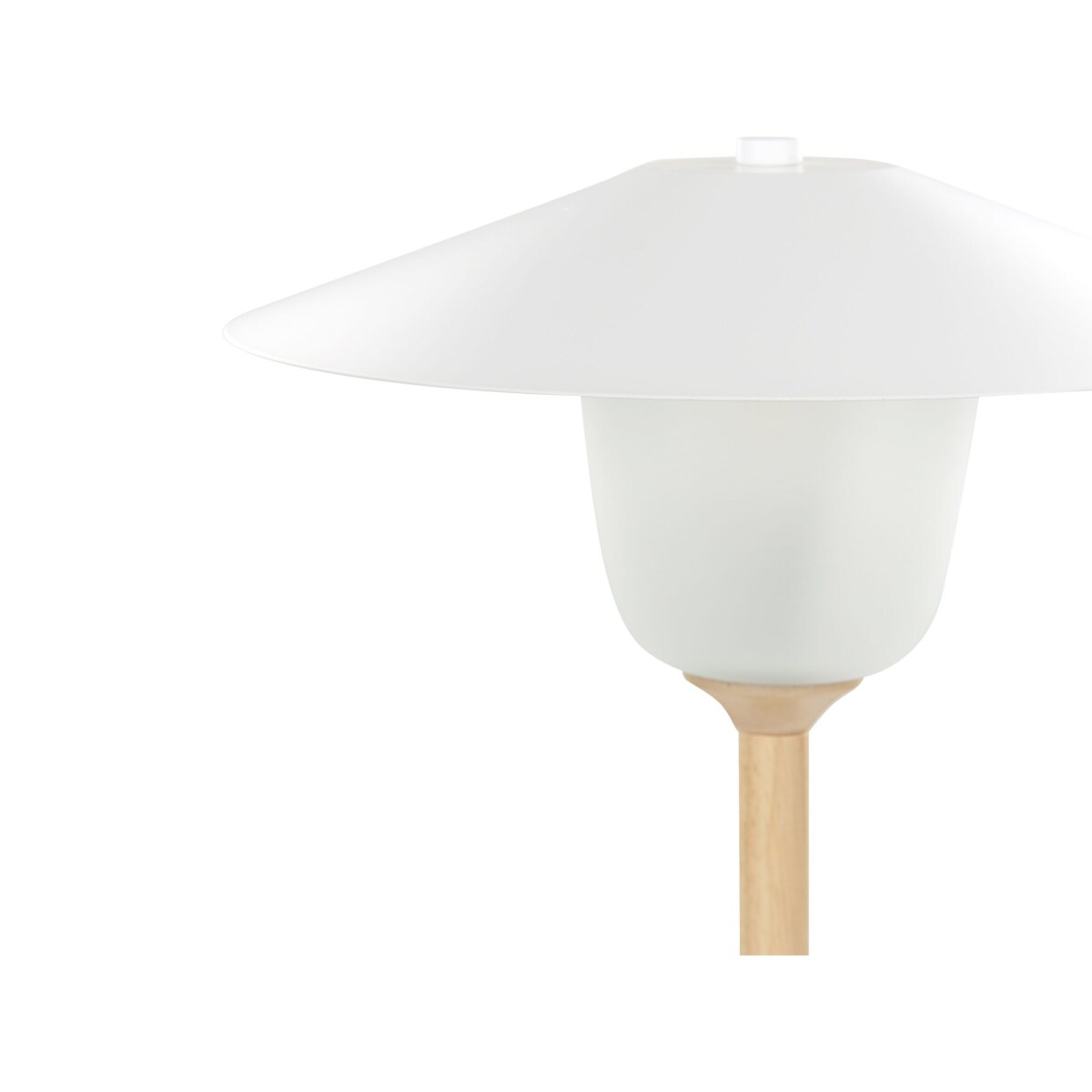 Lampa stołowa drewniana biała MOPPY