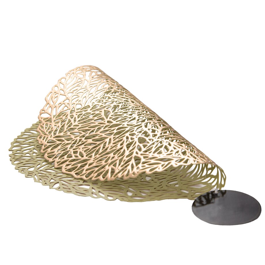 Podkładka Ażurowa Na Stół Mata Stołowa Pod Talerz Ozdoba 38 Cm Pvc Złota