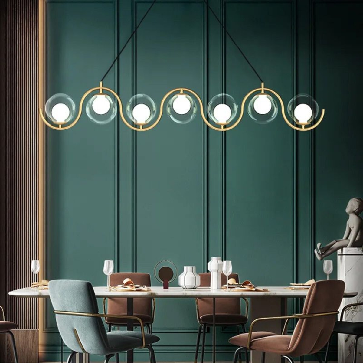 Lampa sufitowa wisząca złota 7xG9 APP1441-7CP