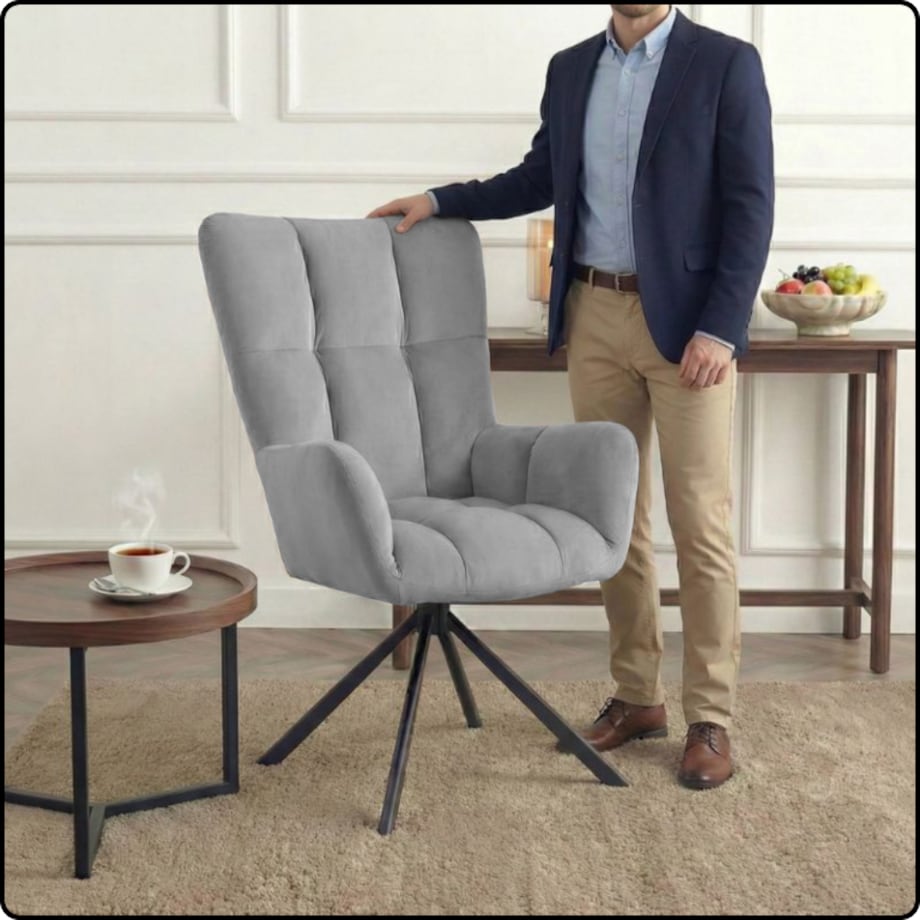 Krzesło tapicerowane obrotowe 180 do salonu jadalni nowoczesne welurowe