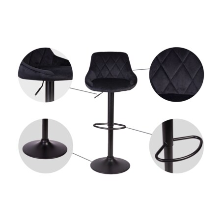 Hoker barowy z oparciem Sofotel Nerra 260031