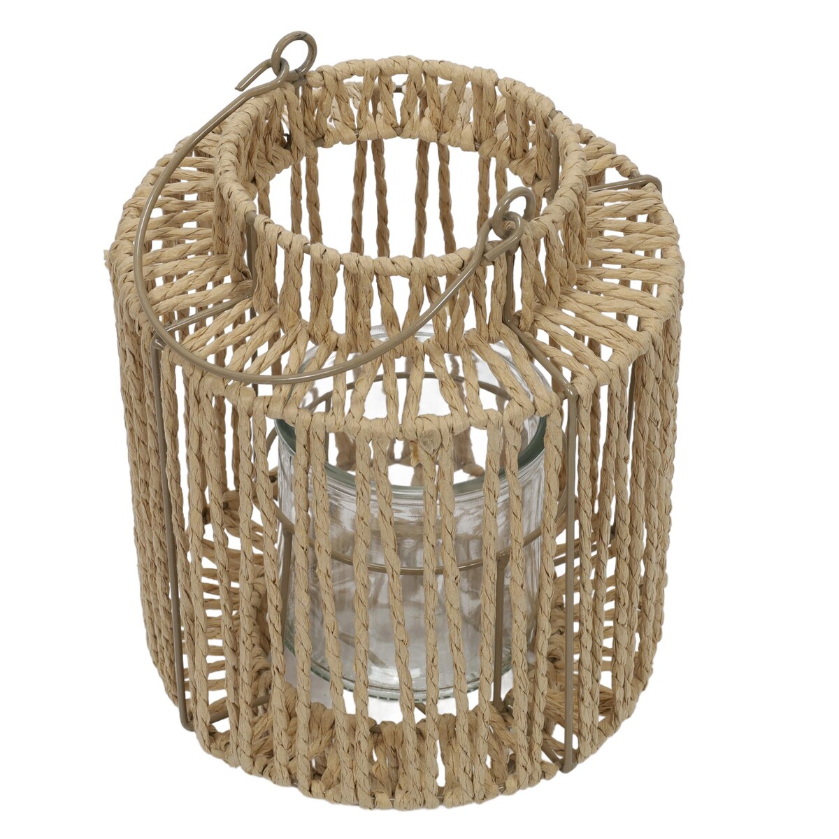 Pleciony lampion z uchwytem, 19 x 25 cm