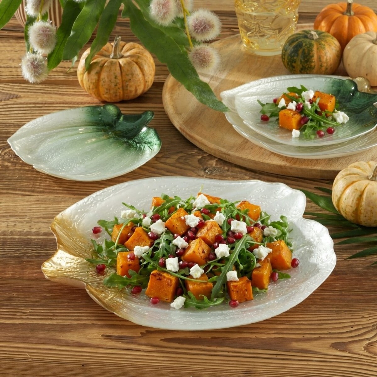 VILLA ITALIA Półmisek dekoracyjny Talerz do ciasta szklany 27,5 cm PUMPKIN