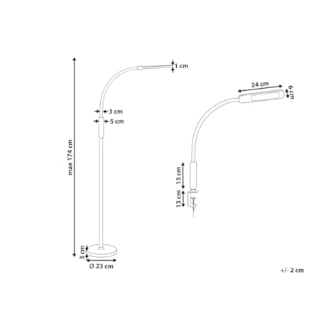 Lampa podłogowa/zaciskowa LED czarna APUS