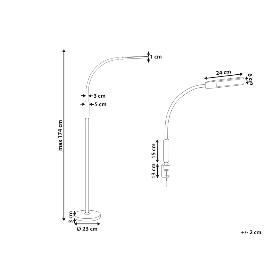 Lampa podłogowa/zaciskowa LED czarna APUS