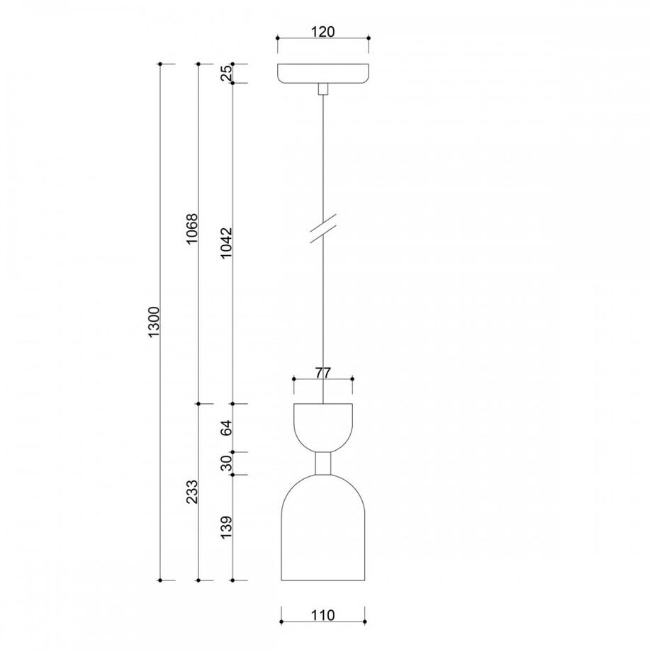 SUPURU czarna sufitowa lampa wisząca z mosiężną rurką